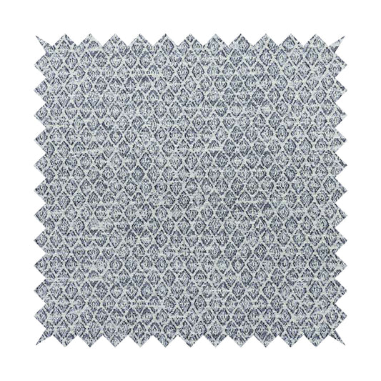Ella Trellis Small Motif Design Blue Colour Woven Jacquard Upholstery Fabrics JO-365