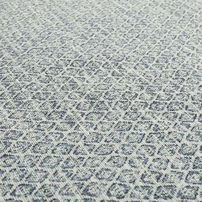 Ella Trellis Small Motif Design Blue Colour Woven Jacquard Upholstery Fabrics JO-365 - Made To Measure Curtains