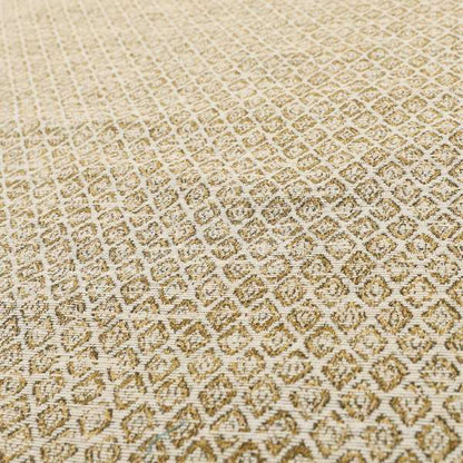 Ella Trellis Small Motif Design Gold Yellow Colour Woven Jacquard Upholstery Fabrics JO-366 - Roman Blinds