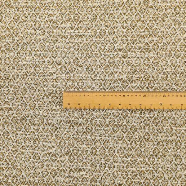 Ella Trellis Small Motif Design Gold Yellow Colour Woven Jacquard Upholstery Fabrics JO-366 - Roman Blinds