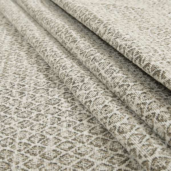 Ella Trellis Small Motif Design Brown Colour Woven Jacquard Upholstery Fabrics JO-367 - Made To Measure Curtains