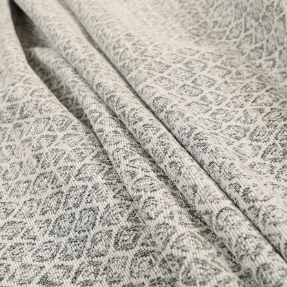 Ella Trellis Small Motif Design Grey Colour Woven Jacquard Upholstery Fabrics JO-368 - Made To Measure Curtains