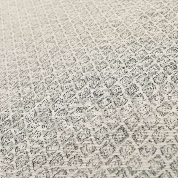 Ella Trellis Small Motif Design Grey Colour Woven Jacquard Upholstery Fabrics JO-368 - Roman Blinds