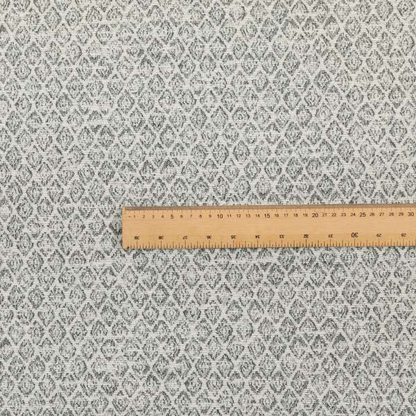 Ella Trellis Small Motif Design Grey Colour Woven Jacquard Upholstery Fabrics JO-368 - Roman Blinds