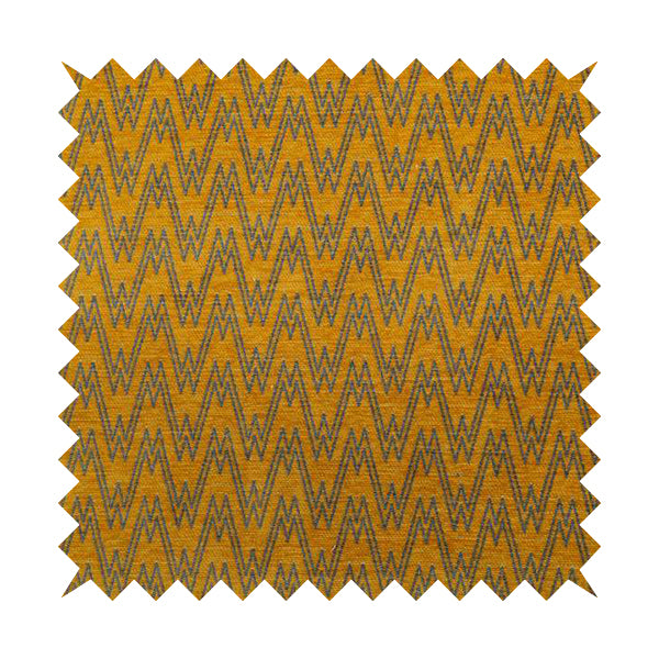 Marlow Woven Designer Chevron Striped Pattern In Yellow Grey Interior Fabric JO-369F - Roman Blinds