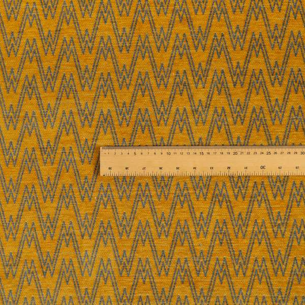 Marlow Woven Designer Chevron Striped Pattern In Yellow Grey Interior Fabric JO-369F - Roman Blinds