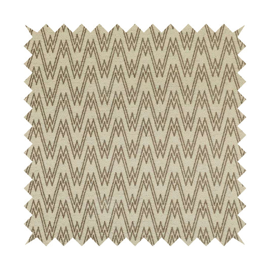 Marlow Woven Designer Chevron Striped Pattern In Cream Brown Interior Fabric JO-370