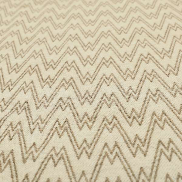 Marlow Woven Designer Chevron Striped Pattern In Cream Brown Interior Fabric JO-370 - Made To Measure Curtains