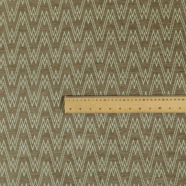 Marlow Woven Designer Chevron Striped Pattern In Brown Cream Interior Fabric JO-370F - Roman Blinds