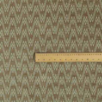 Marlow Woven Designer Chevron Striped Pattern In Brown Cream Interior Fabric JO-370F - Handmade Cushions