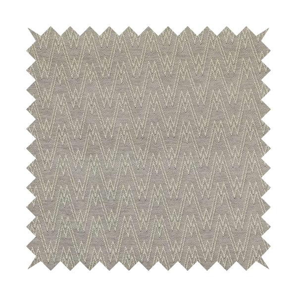 Marlow Woven Designer Chevron Striped Pattern In Silver Cream Interior Fabric JO-371F - Roman Blinds