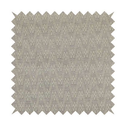 Marlow Woven Designer Chevron Striped Pattern In Silver Cream Interior Fabric JO-371F