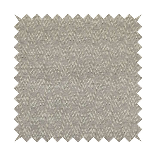 Marlow Woven Designer Chevron Striped Pattern In Silver Cream Interior Fabric JO-371F