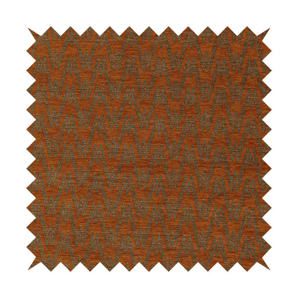 Marlow Woven Designer Chevron Striped Pattern In Orange Grey Interior Fabric JO-373F - Roman Blinds