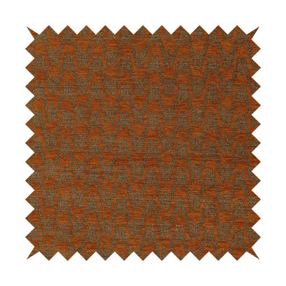 Marlow Woven Designer Chevron Striped Pattern In Orange Grey Interior Fabric JO-373F - Made To Measure Curtains