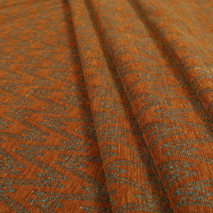 Marlow Woven Designer Chevron Striped Pattern In Orange Grey Interior Fabric JO-373F - Roman Blinds