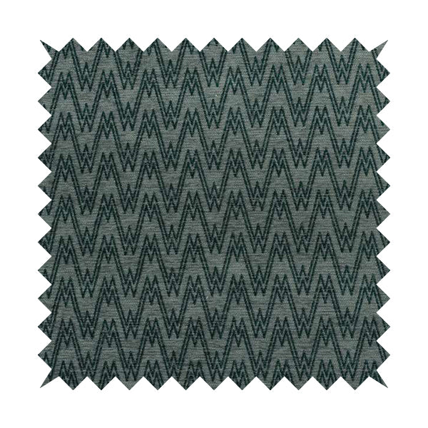 Marlow Woven Designer Chevron Striped Pattern In Grey Teal Interior Fabric JO-374 - Roman Blinds