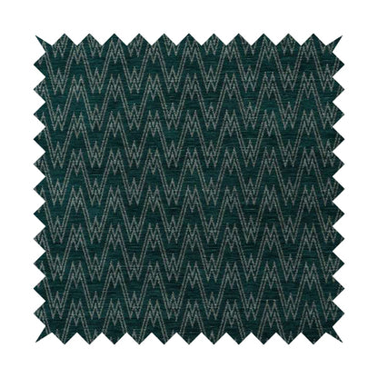 Marlow Woven Designer Chevron Striped Pattern In Teal Grey Interior Fabric JO-374F - Roman Blinds