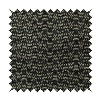 Marlow Woven Designer Chevron Striped Pattern In Black Brown Interior Fabric JO-375F - Roman Blinds