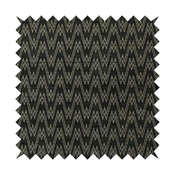 Marlow Woven Designer Chevron Striped Pattern In Black Brown Interior Fabric JO-375F - Handmade Cushions