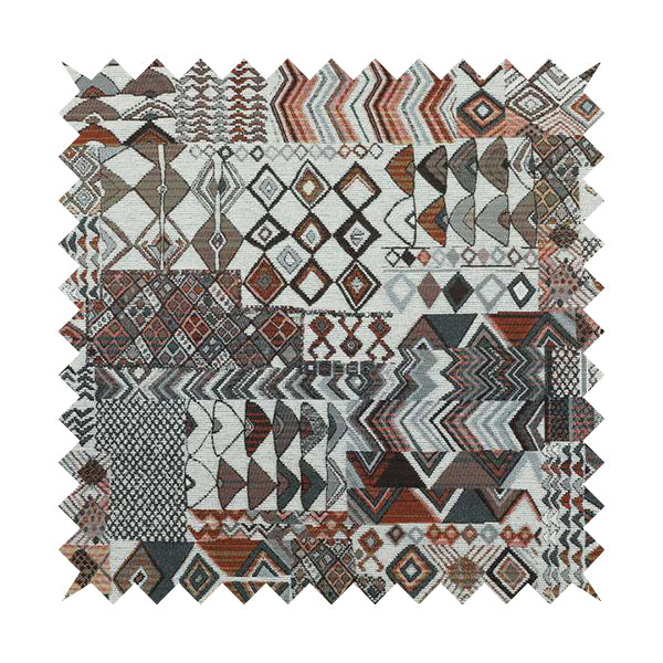 Madagascar African Tribal Inspired Patchwork Small Motifs Pattern Interior Fabrics JO-377
