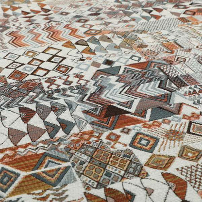 Madagascar African Tribal Inspired Patchwork Small Motifs Pattern Interior Fabrics JO-377 - Made To Measure Curtains