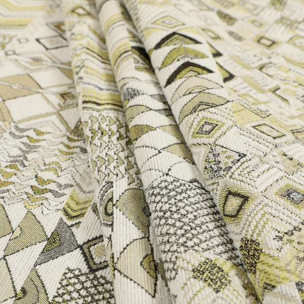 Madagascar African Tribal Inspired Green Patchwork Small Motifs Pattern Interior Fabrics JO-382 - Handmade Cushions