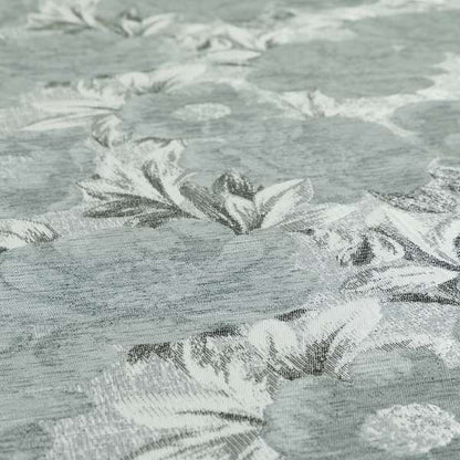 Bloomsbury Floral Pattern Weaves Shiny Grey Quality Furnishing Fabric JO-385 - Roman Blinds