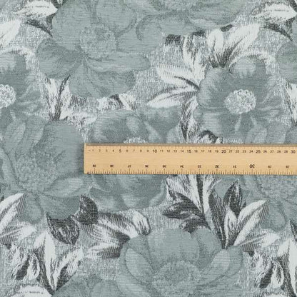 Bloomsbury Floral Pattern Weaves Shiny Grey Quality Furnishing Fabric JO-385 - Roman Blinds