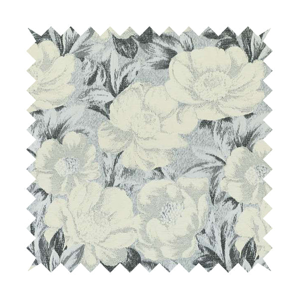 Bloomsbury Floral Pattern Weaves Shiny Cream Quality Furnishing Fabric JO-388 - Handmade Cushions