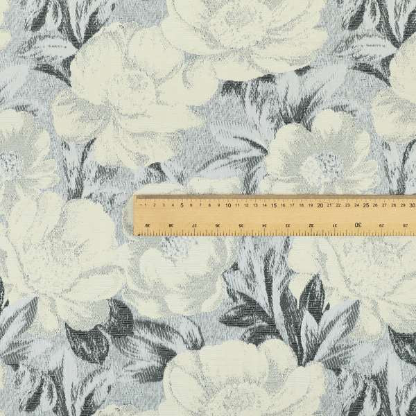 Bloomsbury Floral Pattern Weaves Shiny Cream Quality Furnishing Fabric JO-388 - Handmade Cushions