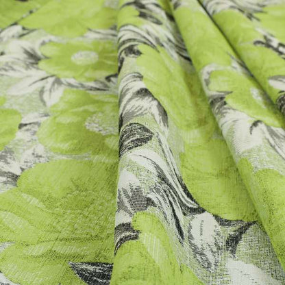 Bloomsbury Floral Pattern Weaves Shiny Green Quality Furnishing Fabric JO-390 - Handmade Cushions