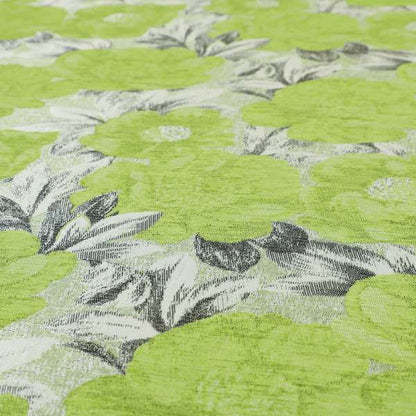 Bloomsbury Floral Pattern Weaves Shiny Green Quality Furnishing Fabric JO-390 - Roman Blinds