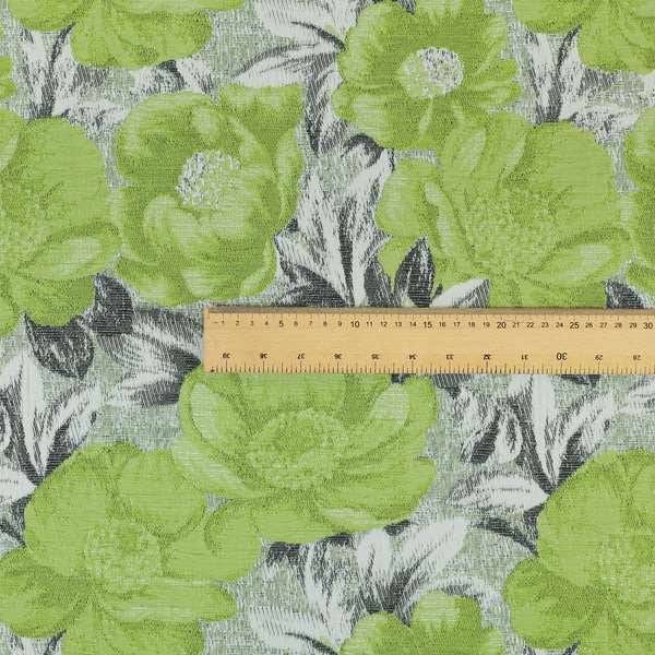 Bloomsbury Floral Pattern Weaves Shiny Green Quality Furnishing Fabric JO-390 - Handmade Cushions