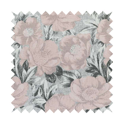 Bloomsbury Floral Pattern Weaves Shiny Pale Pink Quality Furnishing Fabric JO-391 - Roman Blinds