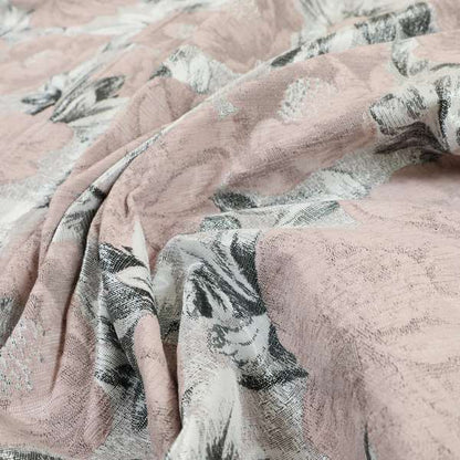 Bloomsbury Floral Pattern Weaves Shiny Pale Pink Quality Furnishing Fabric JO-391 - Handmade Cushions