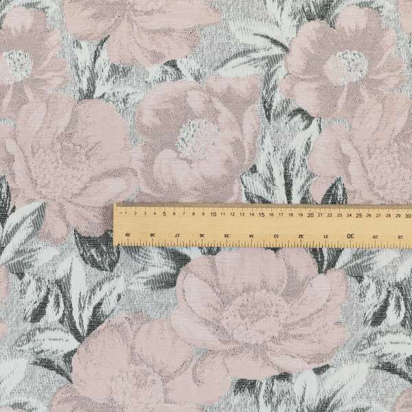 Bloomsbury Floral Pattern Weaves Shiny Pale Pink Quality Furnishing Fabric JO-391