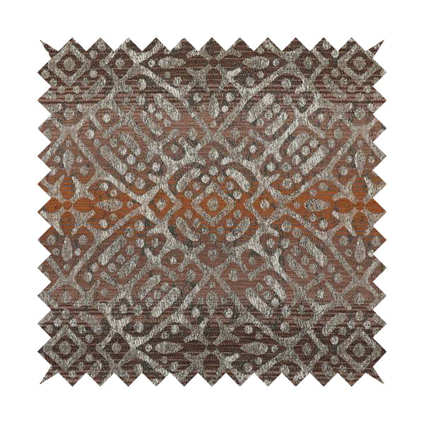 Lomasi Metallic Tones Fabric Brown Bronze Portuguese Medallion Pattern Designer Fabric JO-395