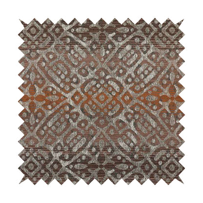 Lomasi Metallic Tones Fabric Brown Bronze Portuguese Medallion Pattern Designer Fabric JO-395 - Made To Measure Curtains