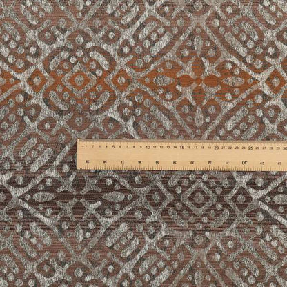 Lomasi Metallic Tones Fabric Brown Bronze Portuguese Medallion Pattern Designer Fabric JO-395 - Handmade Cushions