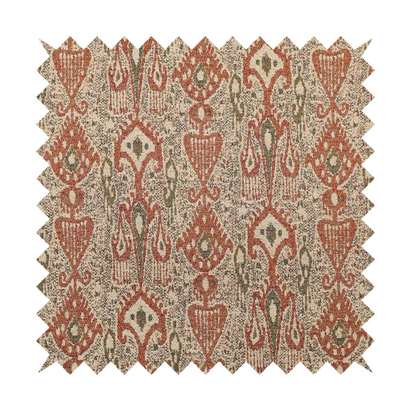 Ornare Egyptian Theme Inspired Art Pattern Soft Woven Jacquard Orange Colour Interior Fabric JO-398 - Handmade Cushions