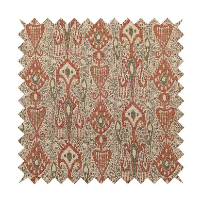 Ornare Egyptian Theme Inspired Art Pattern Soft Woven Jacquard Orange Colour Interior Fabric JO-398 - Handmade Cushions