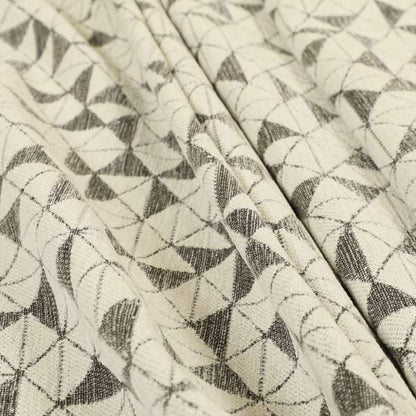 Voyage Designer Geometric Small Motif Pattern In Cream Brown Soft Chenille Upholstery Fabric JO-405 - Handmade Cushions