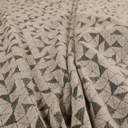 Voyage Designer Geometric Small Motif Pattern In Grey Soft Chenille Upholstery Fabric JO-407 - Roman Blinds