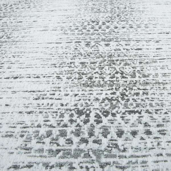 Incanti White Grey Mist Pattern Soft Woven Chenille Upholstery Fabric JO-41