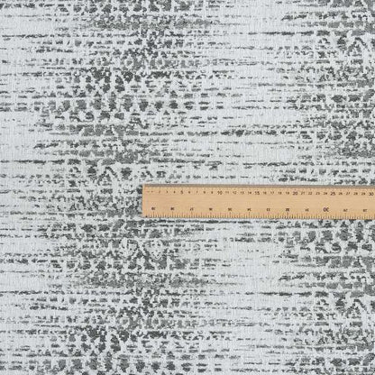 Incanti White Grey Mist Pattern Soft Woven Chenille Upholstery Fabric JO-41 - Roman Blinds