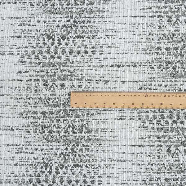 Incanti White Grey Mist Pattern Soft Woven Chenille Upholstery Fabric JO-41 - Made To Measure Curtains