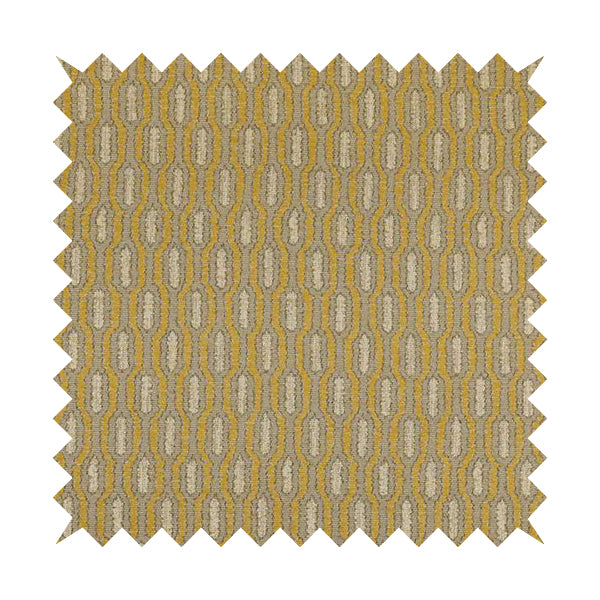 Atmosfera Woven Fabric Funky Modern Yellow Eyelet Stripe Pattern Furnishing Fabric JO-411 - Roman Blinds