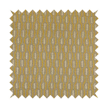 Atmosfera Woven Fabric Funky Modern Yellow Eyelet Stripe Pattern Furnishing Fabric JO-411 - Roman Blinds