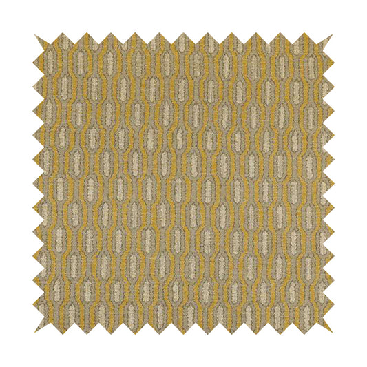 Atmosfera Woven Fabric Funky Modern Yellow Eyelet Stripe Pattern Furnishing Fabric JO-411